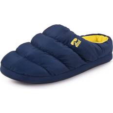 RockDove Men's Campground Memory Foam Down Slipper, 9-10 Men, Blue/Maize