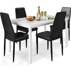 AWQM Faux Marble White/Black Dining Set 29.9x47.9" 5