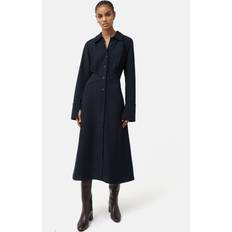 Jigsaw Textured Midi Shirt Dress Navy