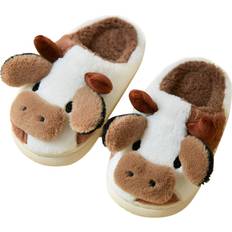 Indoor Shoes Kids Shoes House Slippers Bedroom Home Slippers Cartoon Cow Cotton Slippers Winter Indoor Outdoor Slippers For Boys Girls Princess Slippers