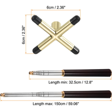 Table Sports Unique Bargains Wooden Retractable Billiard Pool Cue Stick Bridge w Cross Bridge Head