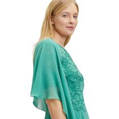 Vera Mont Chiffon Shawl With Ruffles Green