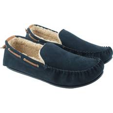 Blue - Men Moccasins Eastern Counties Leather Owen Berber Suede Moccasins Navy