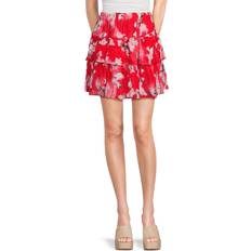 Rood Rokken IRO Crinkled Gauze Silk Skirt