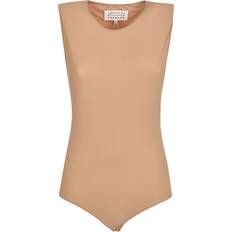 Beige Bodysuits Maison Margiela Second Skin Sleeveless Lycra Bodysuit