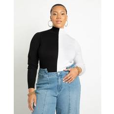 Turtleneck Sweaters - Women Eloquii Eloquii Women Plus Vertical Colorblocked Turtleneck