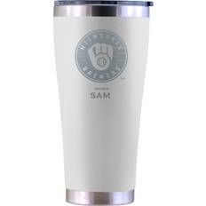 The Memory Company Milwaukee Brewers Personalized 30oz. Laser White Tumbler