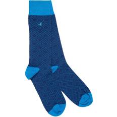 Lino Calcetines swole panda blue diamond mens bamboo material socks