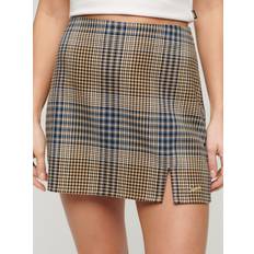 Superdry Damen Röcke Superdry Damen Mini Rock, Beige Check Mix