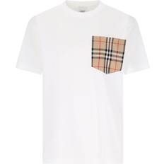 Burberry Damen T-Shirts & Tanktops Burberry Check Pocket T-shirt - White