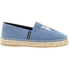 Leather - Unisex Espadrilles Palm Angels Denim Espadrilles With Embroidered Logo - Blue