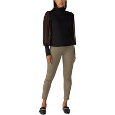 Sanctuary Women's On My Mind Mock-Neck Mesh Sleeve Top Black