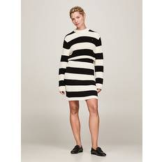 Skjortkrage Koftor Tommy Hilfiger Mock Turtleneck Cardigan Stitch Sweater Dress BLACK/ CALICO RUGBY STP