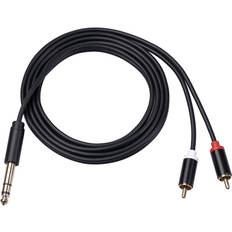 Cables Tlily 6.35 to 2RCA Cable, RCA Cable 6.35mm Male to 2 RCA Splitter RCA