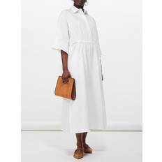 Hvid - Silke Kjoler Max Mara Eulalia midi shirt dress bianco_ottico