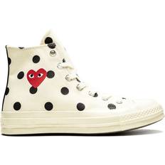 Converse Natural Shoes Converse Chuck Taylor All Star 70 Hi Comme des Garcons PLAY - Polka Dot White