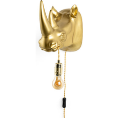 Gule Veggarmaturer Bold Monkey Mind Your Own Rhino Wall Lamp Gold