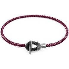 Purple Bracelets Anchor & Crew Aubergine Purple Cullen Silver and Rope Bracelet