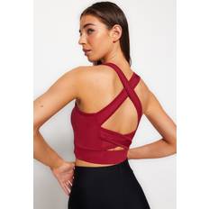 Trendyol Collection Magentafarbener Gestrickter Sport-bh Mit Stützendem/formendem Rücken Und Quadratischem Kragen für Damen Lila