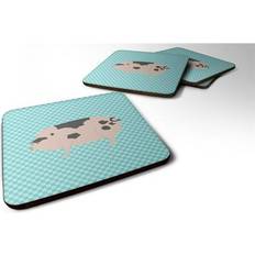 Blue Coasters CoolCookware Old Spot Pig Blue Check