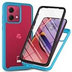 Comaku COMAKU Motorola Moto G84 5G fodral, helkropp med inbyggt skärmskydd kraftigt skydd stöttåligt smal passform skydd för Motorola Moto G84 5G – ljusblå