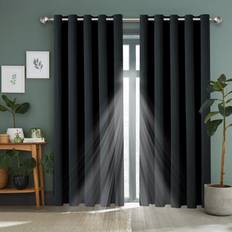 Curtains & Accessories Oxford Homeware 66" 100 Blackout Ring Top Tie Backs