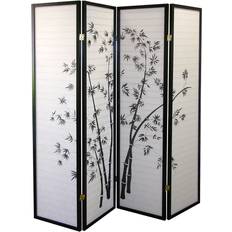 Bamboo Furniture Ore International 4 Panel Divider Bamboo