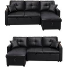 Eco Living Newport Leather 3 Pullout Bed Sofa