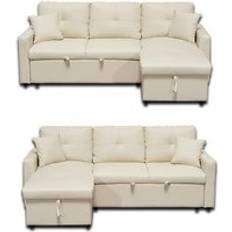 Eco Living Newport Leather 3 Pullout Bed Sofa