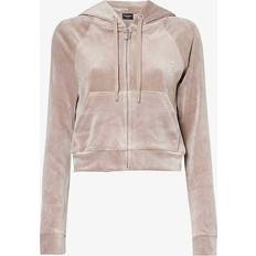 Juicy Couture Womens Fungi Madison Rhinestone-embellished Velour Hoody
