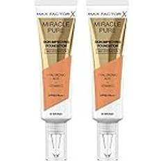 2x Max Factor Miracle Pure Foundation Vätska Fuktgivande med C-vitamin och SPF 30 Nuance 80 Brons 2 30 ml foundation