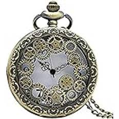 MaGiLL Retro Flip Pocket Watch Necklace Pocket Watch Classic Smooth Vintage Pocket Watch, Arabic Numerals Scale