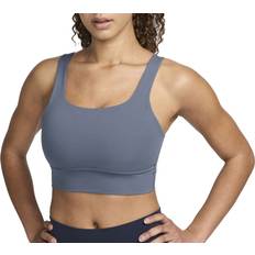 Nike Women's Zenvy Medium-Support Padded Longline Sports Bra - Diffused Blue/Sail