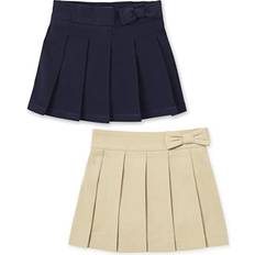 The Children's Place Kid's Uniform Bow Pleated Skort 2-pack - Sandy/Tidal (3011110_BQ)