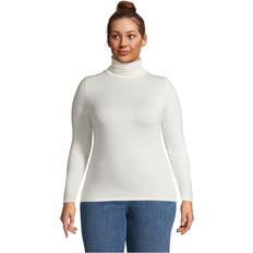 Lands' End Women Sweaters Lands' End Women LWCM Shaped Turtleneck Ivory Plus 2X