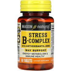 Multivitaminer - Tabletter Kosttillskott Mason Natural Stress B-Complex With Antioxidants+Zinc 60 st