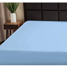 Superity Linen Twin XL Fitted Cotton. Moisture Wicking Bed Sheet Blue