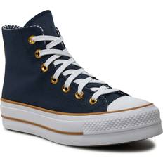 Converse – Lift – Svarta sneakers twill med gulddetaljer-Svart/a