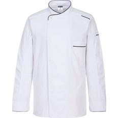 White Work Jackets Portwest Mens Surrey Long-Sleeved Chef Jacket