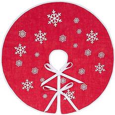 Red Christmas Tree Skirts N&T NIETING N&T NIETING Christmas Tree Skirt, 30 Skirt Christmas Tree Skirt