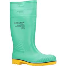 Gröna Skyddsgummistövlar Dunlop Green/Black/Yellow Acifort HazGuard Safety Wellington