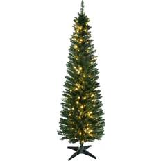 Homcom 6ft Pre-Lit Slim Noble Fir Artificial Christmas Tree