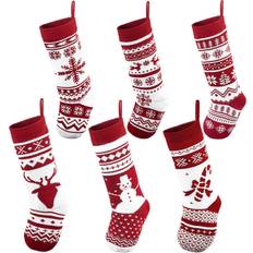 6 Pack 45cm Knit Christmas Stockings
