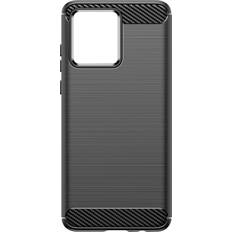 Avizar Coque pour Motorola Moto G84 Effet Carbone Silicone Flexible Antichoc Noir