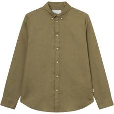 Les Deux Kristian Linen B.D. Shirt - Surplus Green