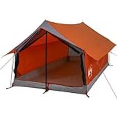 vidaXL Camping Tent 2 Persons Gray And Orange 193x122x96 cm 185T Taffeta