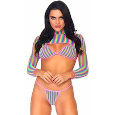 Vêtements Leg Avenue Dessous-Set mit passendem Oberteil 'Rainbow'