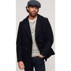 Uomo Cappotti Superdry Herren Peacoat aus Wolle - Marineblau