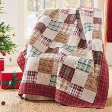 Greenland Home Fashions Carlton Patchwork Throw Blankets Red (152.4x127)