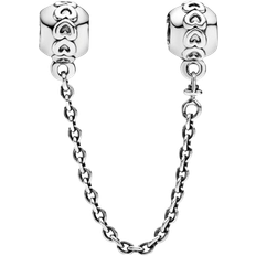 Jewellery Pandora Band of Hearts Safety Chain Charm - Silver